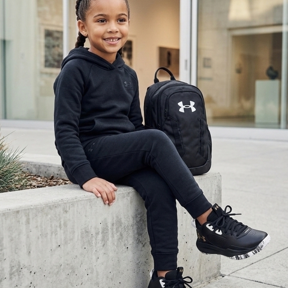 ​Under Armour UA Jet Basketball Shoes Black White Gold - Picture 2 of 7